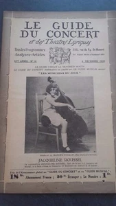 REVUE LE GUIDE DU CONCERT ET DES THEATRES LYRIQUES 1929 N°10 J.ROUSSEL - Imagen 1 de 2