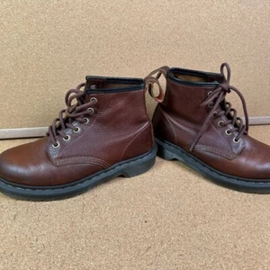 Bota Dr Martens 101 Harvest 6 Ojos en Cuero Marrón Rojo Oscuro para Mujer Talla 6 - Imagen 1 de 8