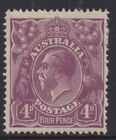 Australia 1921 4D Violet Kgv Stamp Mlh. Wmk 5 Sg.64