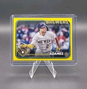 2024 Topps Serie 1 Giallo Parallelo Willy Adames #33 Milwaukee Brewers - Foto 1 di 2