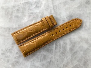 20mm/18mm Yellow Alligator Crocodile Embossed Leather Watch Strap Band - Picture 1 of 4