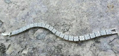 Brazalete de tenis largo de 7 pulgadas de oro blanco sólido de 14 quilates corte redondo de 5 quilates para hombre y mujer Foto 1 de 4