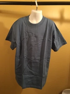 Hanes boys' short sleeve beefy tee blue M 10/12 - Picture 1 of 2