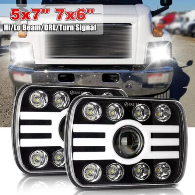 Faro LED de 7x6" para GMC C6500 C7500 Topkick 1997-2009 señal de giro DRL de alta baja Foto 1 de 4