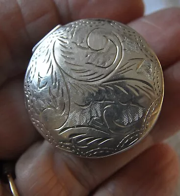 Precioso Pastillero de Plata de Ley 925 con Tapa Grabada Foto 1 de 4