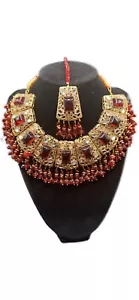 Indian Bollywood Gold Plated Fashionable Bridal Jewelry Necklace Set - Picture 1 of 6