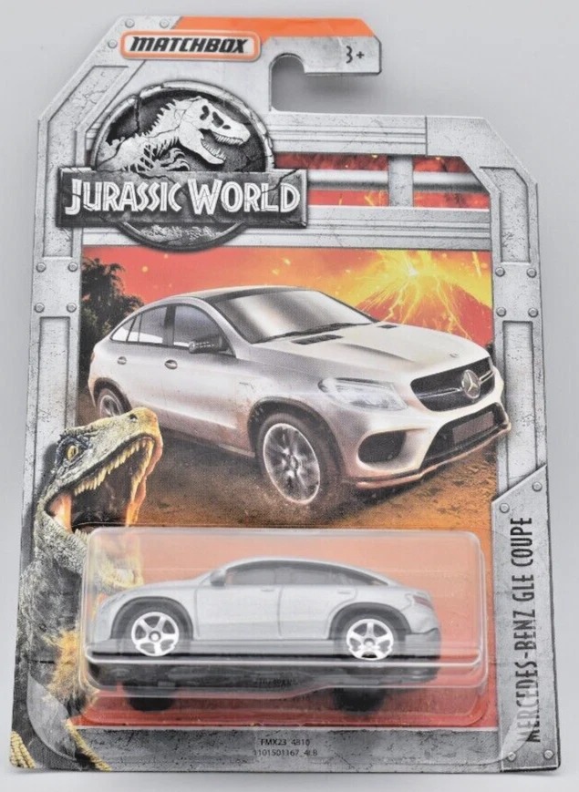 Matchbox Jurassic World Mercedes Benz GLE Coupe argento. blister card - Immagine 1 di 1