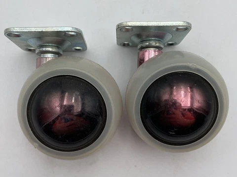 Purple Ball Caster Wheels Set Of 2 Vtg 2 Inch Cover