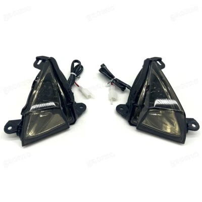 For Kawasaki Ninja ZX6R/ZX10R/ZX14R Z750 Z1000 Smoke Front LED Turn Signal Light - Image 1 of 4