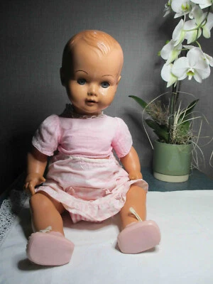 Puppe Celluloid Babypuppe Wernicke W 1866 60 Schlafaugen Kldg. Schuhe pink - Bild 1 von 4