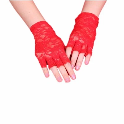 Mujeres Preciosos Guantes Hasta la Muñeca Encaje Medio Dedo Novia Boda Foto 1 de 4