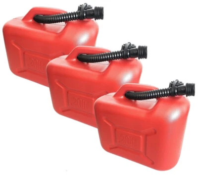 3x Kanister 20L ROT PE eco Benzinkanister Dieselkanister Kraftstoffkanister 1005 - Bild 1 von 4