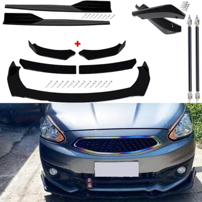 Front Bumper Lip Spoiler Splitter+Rear Diffuser For Mitsubishi Mirage Hatchback - Image 1 of 4