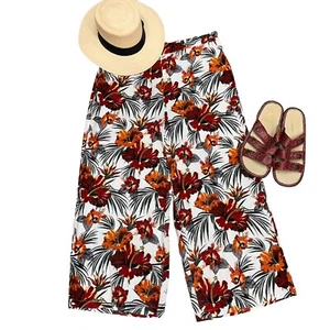 Haver & Blair Pull-On Cropped Wide Leg Palazzo Hose Gr. XL Tropical Floral - Bild 1 von 6
