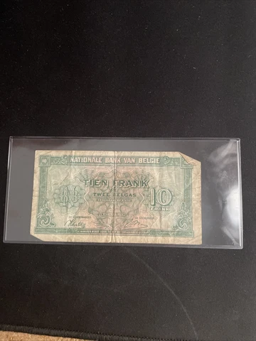 1943 Belgium 10 Francs Circulated Cover
