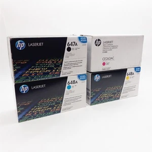 HP 647A/648A CE260A CE261A CE262A CE263AC Toner Cartridge Set OEM New Sealed - Picture 1 of 6