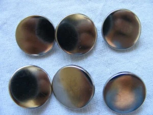 ca 2 cm Knopf 6 Stück Steg Sammlung Knöpfe Zierknopf Trachten Silber - Bild 1 von 1