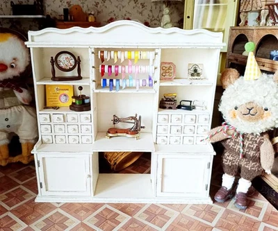 Dollhouse Miniature Sewing Cabinet with Drawers and Accessories Set 1:12 Scale - Image 1 of 4