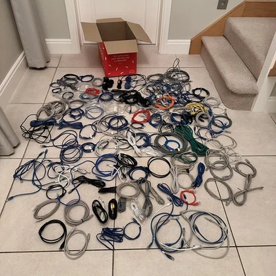 Huge bundle of Cat 5e Ethernet Patch Cables (over 180) - New & Used - Image 1 of 4