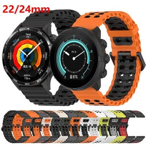 Correa deportiva 24 mm para Suunto 7/9 Baro correa de silicona 22 mm para reloj Huawei GT5/4/3 - Imagen 1 de 25