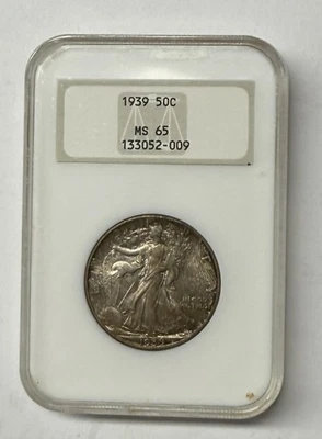 1939-P Walking Liberty Silver Half Dollar NGC MS65 Old Fatty Holder - Image 1 of 3
