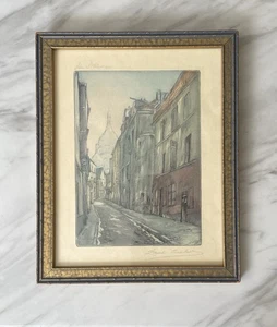 Antique Framed GEN PAUL Aquatint - Rue Saint-Rustique in Montmartre - Picture 1 of 10