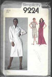Vintage Simplicity Muster #9224 - Misses Pullover Kleid 2 Längen - 10 Strickstoffe - Bild 1 von 1