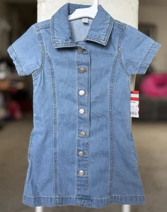 Cat And Jack Target Girls Toddler Denim Jeans With Pockets Dress Tunic XS 4/5t - Picture 1 of 12