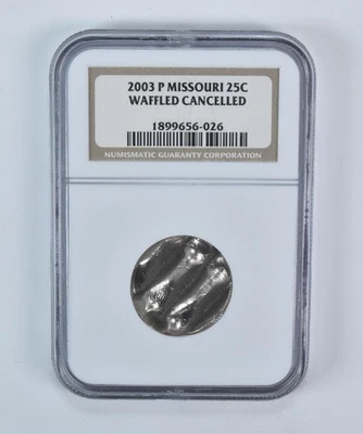 2003-P Washington State Quarter Missouri Waffled Cancelled NGC *5777 - Image 1 of 3