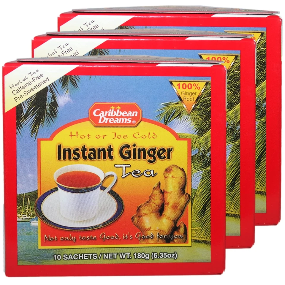 Té instantáneo de jengibre Caribbean Dreams, endulzado, 18 g (paquete de 3) - Total 30 Te... Foto 1 de 1