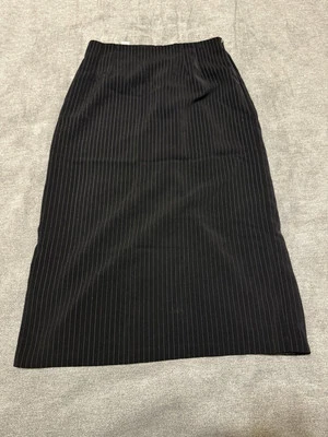 Falda midi lápiz Briggs de colección para mujer negra blanca a rayas talla 14” Foto 1 de 4