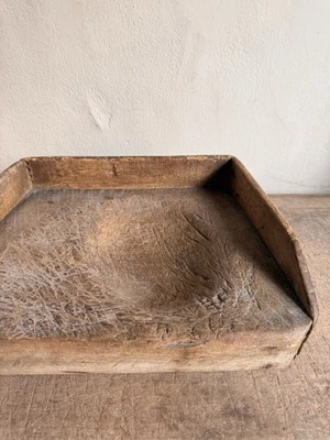 Rare Early Antique Extra Worn Wooden Table Top Chopping Block Best Form Patina ￼ - Image 1 of 4