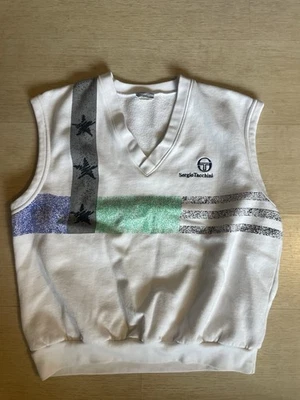 Vintage Sergio Tacchini Vest V-Neck Size Large Stars Stripes - Image 1 of 4