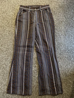 Pantalones acampanados vintage años 60 70 Levis Big E estampado discoteca rayas chicas 26x28 Foto 1 de 4