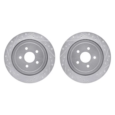 For Chrysler LeBaron 89-95 R1 Concepts Drilled & Slotted Rear Brake Rotor Set — 第 1/3 张图片