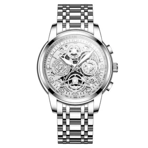 Mens Watches with Silver Stainless Steel and Metal Casual Waterproof Chronogr... - Bild 1 von 8