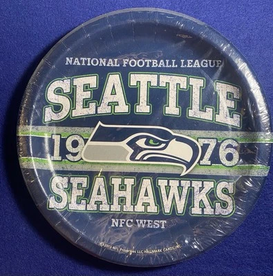 2013 Сиэтл SEAHAWKS бумажные тарелки - 8 3/4 "- 8CT - новый нераспечатанный - Изображение 1 из 4