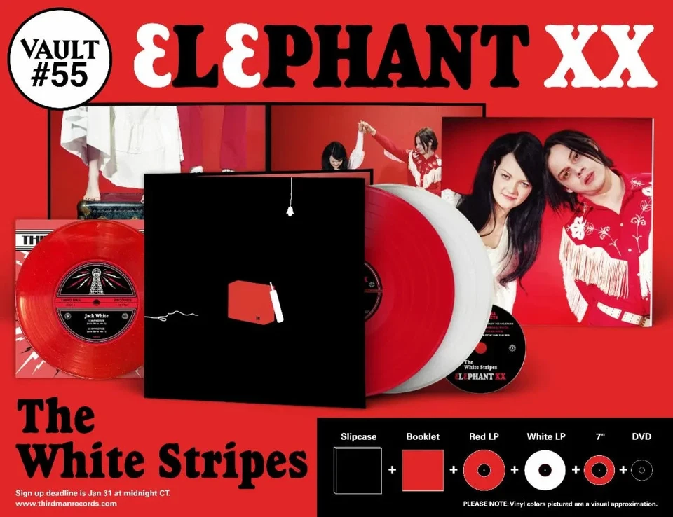 The White Stripes Elephant XX 20th Anniv Mono Mix TMR Vault #55 Free Shipping Foto 1 de 1
