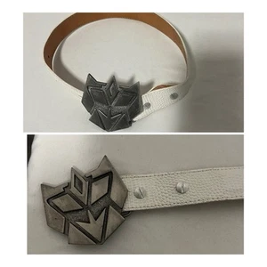 Cybertronian Kids White Belt With Buckle From Transformers 100% Genuine Leather - Picture 1 of 10