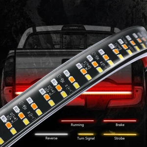 60"Inch LED Tailgate Lights Bar Tri-row 5-Function Strip for Pickup Trailer SUV - Picture 1 of 11