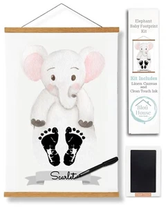 Baby Keepsake Footprint Kit Elephant 16" x 20" Wall Decor $30 MSRP