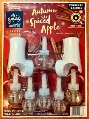 Glade PlugIns LIMITED ED. 2 Warmers+ 6 Refills Autumn Spiced Apple Cinnamon Fall - Image 1 of 2