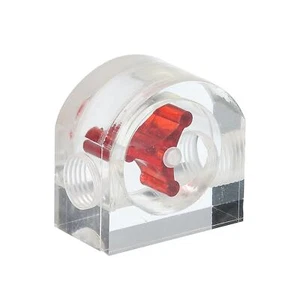 Acrylique refroidisement Surveillance Rouge Semicircle G1/4 pour PC Eau - Photo 1/5