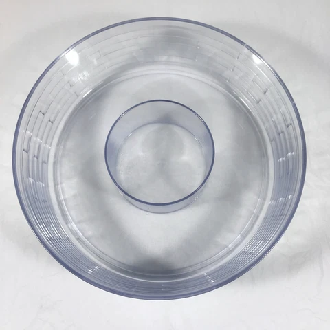 Longaberger Chip & Dip 9" Round Protector Set Liner #40804 Hard Plastic With Lid Cover