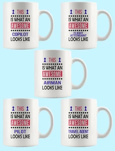 Pilot Copilot Airman Travel Agent Flight Attendant Birthday Mug Christmas Gift - Picture 1 of 12
