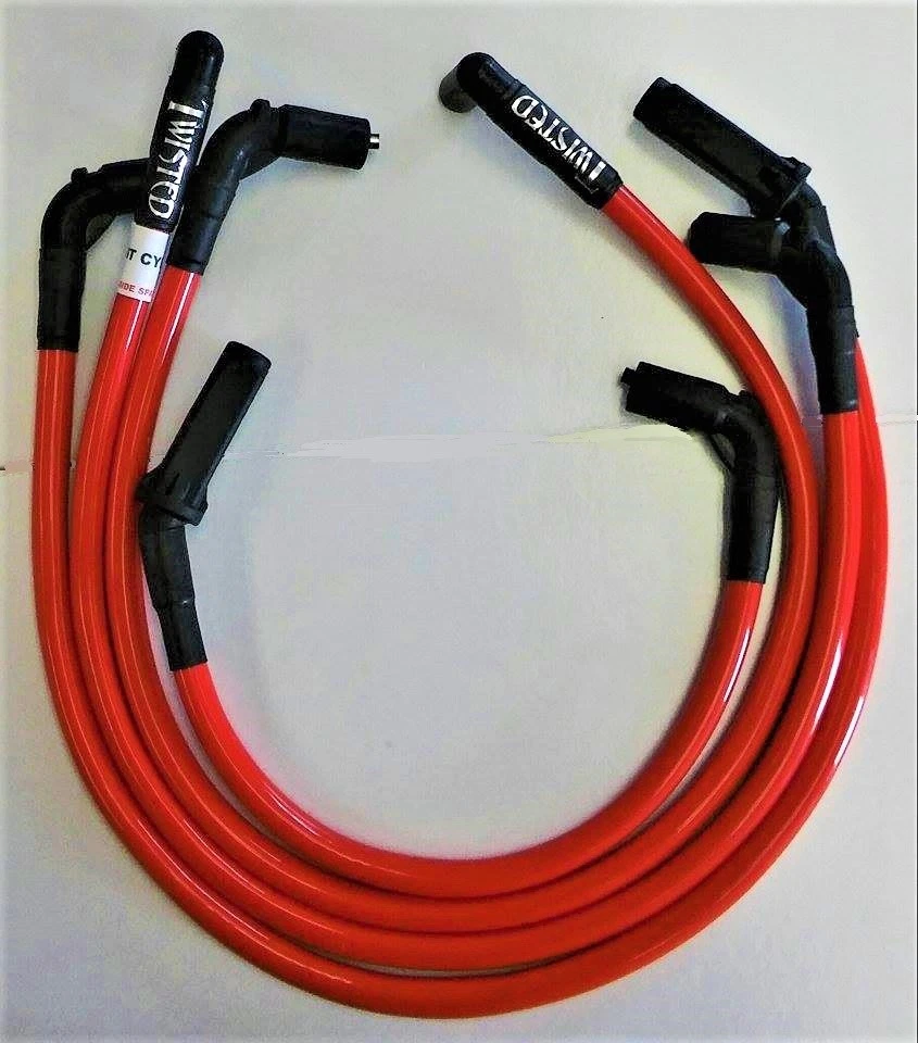 CABLES BUJÍA TRENZADOS 12mm Harley M8 Electra Tri-Glide Road King Street 17-23 Foto 1 de 2