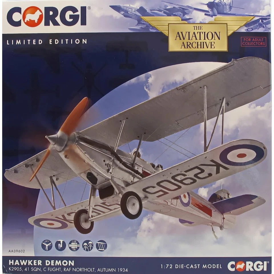 CORGI 1/72 HAWKER FURY Mk.1 K2905 41 Squadron RAF NORTHOLT LIMITED EDITION 39602 - Photo 1/2