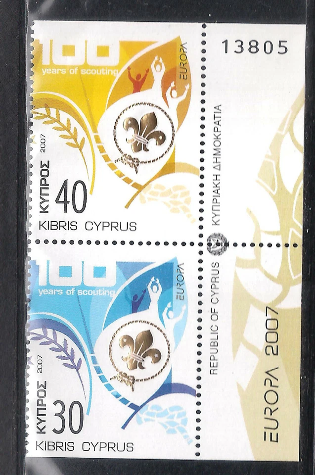 CYPRUS 2007 EUROPA 100th ANNI OF SCOUTING SCOUTS SET OF 2V. FROM BOOKLET MNH - Image 1 of 1