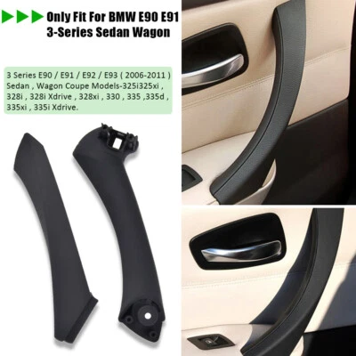 For BMW 3 Series E90 E91 Left Side Inner Door Panel Handle Pull Trim+Cover Black - image 1 of 4