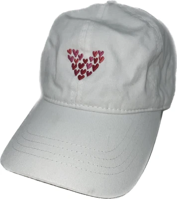 Gorra de béisbol sombrero correa trasera rosa rojo blanco corazón amor bordado moda Foto 1 de 4